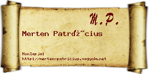 Merten Patrícius névjegykártya